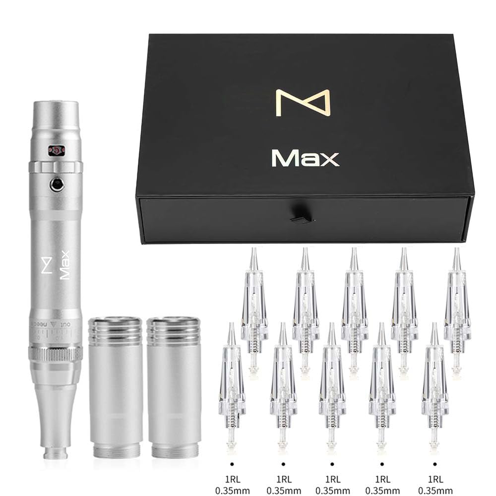 M Permanent Makeup Machine - Microblading Machine, Eyebrow Tattoo Machine - Microshading, Lip, Ombre Brows Machine - Wireless Machine Kit - Achieve Flawless Results (Silver)