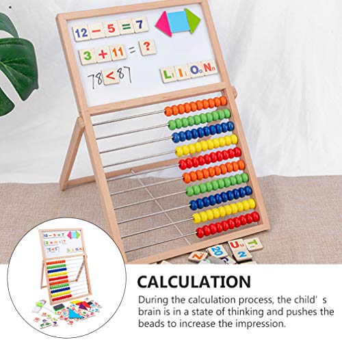 Toyvian MatemÃ¡tica Brinquedo Educacional Ãbaco de Madeira Quadro de Contagem Quadro MagnÃ©tico de A