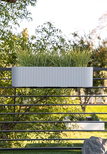 Image of Veradek Demi Series Railing Planter - Round Window Box with Bracket