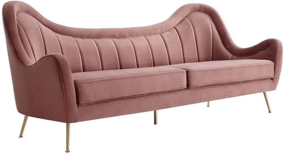 MAKLAINE Performance Velvet Sofa, 93.5” Wide, Dusty Rose