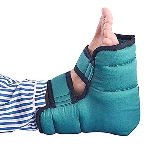 Protectores de talón, cojín para el talón, para aliviar la presión de llagas y úlceras, excelente para los pies hinchados, algodón verde (1 par)