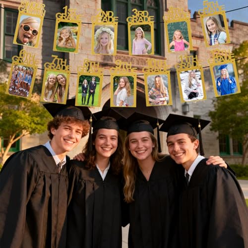 Image of Graduation Decorations Class of 2026 Graduation Photo Banner 8x10 for Paty Decorations 2026 K-12 Photo Display for High School Senior Grad Decor Party Supplies Gold, 8x10 K003GD
