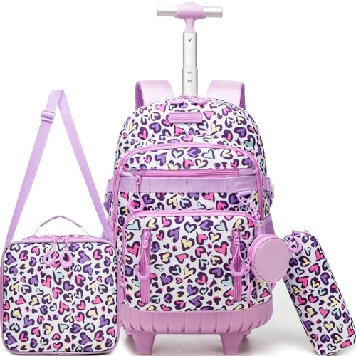 HTgroce Cartable a Roulette Fille cm1 Sac a Roulette...