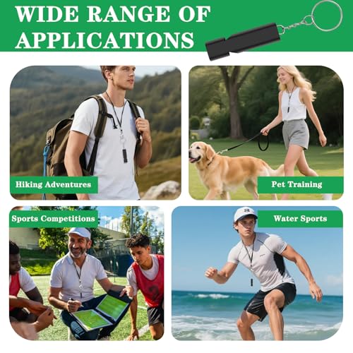 Silbatos de metal 6 pack con cordones para emergencia miniatura 7