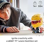 LEGO Editions Scuderia Ferrari HP Casque Lewis Hamilton - Ensemble de construction pour adolescents, 14+ - Exposition F1 collectible - Décoration de chambre ou de bureau à domicile - Cadeau pour les fans de course - 43022