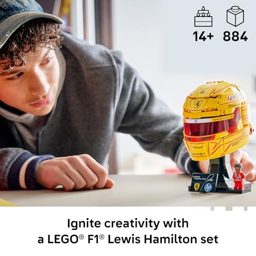 LEGO Editions Scuderia Ferrari HP Lewis Hamilton Helmet - Building Set for Teens, Ages 14+ - Collectible F1 Display - Bedroom or Home Office Decor - Gift for Racing Fans - 43022