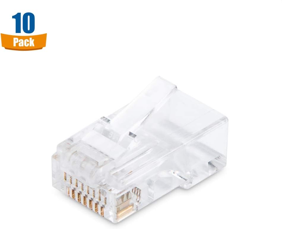 Cable Matters Modular RJ45 Crimp Tool (Ethernet Crimper) with Built-in Wire Cutter and Stripper - 10-Pack Cat6 RJ45 Connectors Included