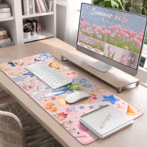Tapis de souris extra large rose stable pour protéger le bureau des rayures