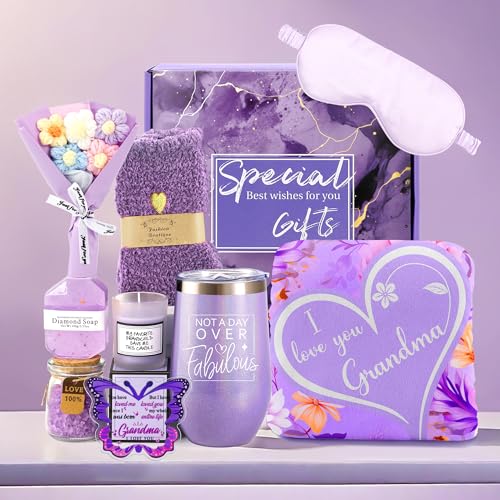 Grandma Christmas Mothers Day Birthday Gifts 10Pcs Set, Premium Natural Skincare Set - Moisturizing & Nourishing Body Care Kit, Ideal Gifts for Grandm