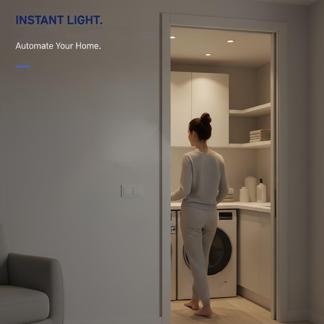 Ntelligenter Bewegungssensor-Lichtschalter, Lichtschalter Bewegungsmelder– Automatische Beleuchtung für Flur, Treppe, Toilette & Abstellraum(5 Stück)