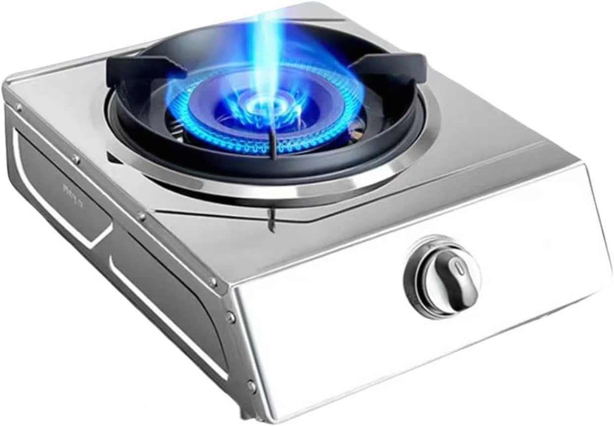 Portable Gas Stove,4.8KW Fire Ring High-Efficiency Hob,with Stainless Steel Panel Auto-Ignition,Countertop Installation,for Kitchen Camping(NG)
