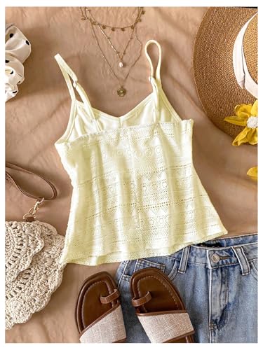 SOLY HUX Girl's Summer Lace Hollow Out Bowknot Cami Tank Top Spaghetti Strap Cute Camisole2
