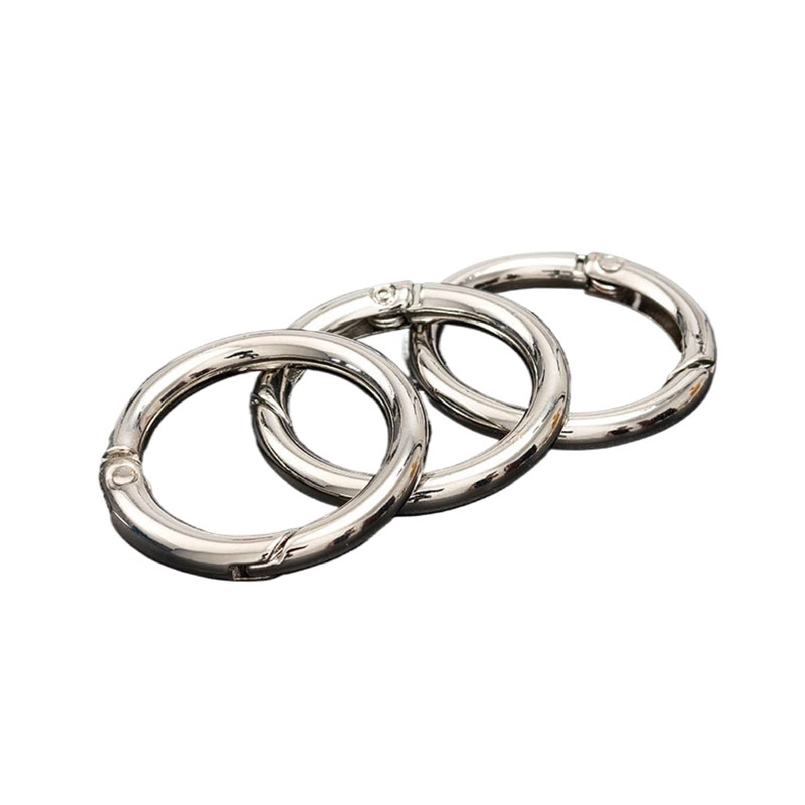 20Pcs Metal Purse Buckles Spring O Ring Round Carabiner Snap Hook Keyring Clasp DIY Jewelry Bag Accessories for Keyrings,Wallets(Silver 33mm)