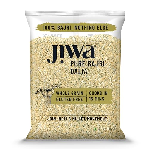 Image of JIWA healthy by nature Pure Bajri Dalia | Cooks In 15 Minutes | Millet | Broken Pearl Millet Daliya | Gluten Free | 500 G