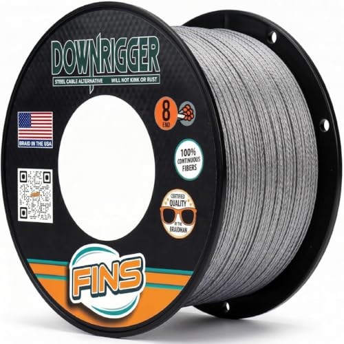 Image of FINS Downrigger Braided Fishing Line, Replaces Steel Cable, Made in USA