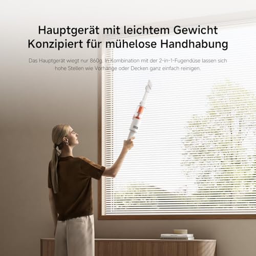 XIAOMI P30 kabelloser Staubsauger, 22KPa/50AW Saugleistung, leicht und mühelos zu handhaben, bis zu 40 Minuten Laufzeit, präzise 5-stufige Filtration, 2 Bürstenaufsätzen, geeignet für Zuhause und Auto 3