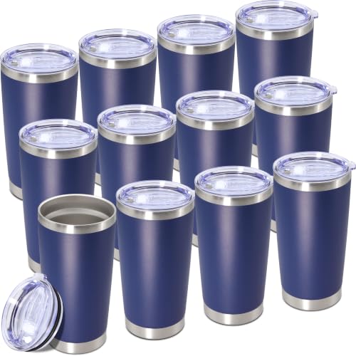 Image of 20oz Tumbler Insulated Tumblers Vacuum Coffee Mug with Lid Navy 12Pack