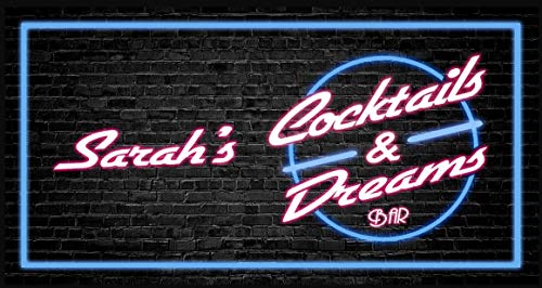 Artylicious Cocktails And Dreams Bar Ruer - Personalised Any Name - Home Bar Pub Gift