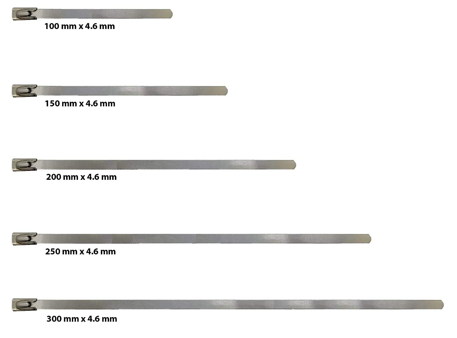 GLOBOMOTIVE Premium Heavy Duty Stainless Steel (SS-304) Self Locking Cable Ties/Zip Ties (5, 450 mm x 4.6 mm) (B08PQQ3NVK) Amazon Price History, Amazon Price Tracker