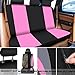 Fabbay 21 Pcs Car Seat Covers Full Set Car Floor Mats Steering Wheel Cover Armrest Seat Belt Pad Seatbelt Cup Mats Emblem Ring Sticker for Sedans Trucks SUV(Black, Pink)
