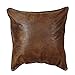 BLACK FOREST DECOR Medium Brown Faux Leather Euro Sham