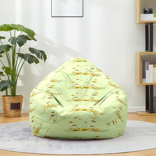 Fasbuy Imprimir Abejas Puff, 3D Puff Gigante sin Relleno con Asa, Salon Bean Bag para Almacenaje, Puf Sofa de Color, para Adultos Niños Exteriores Interiores (Girasol,XL)
