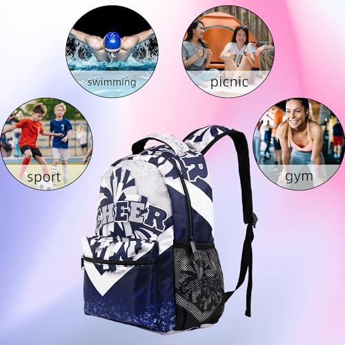 Image of Cheer Backpack for Cheerleaders, Cheerleading Gifts for Teams, Cheerleader Backpack for Women (Silver&Blue)