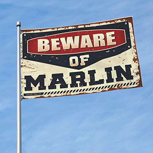 Drapeau de Marlin 152x244 cm pour Décoration de Dortoir et Chambre d'Homme Country Boy