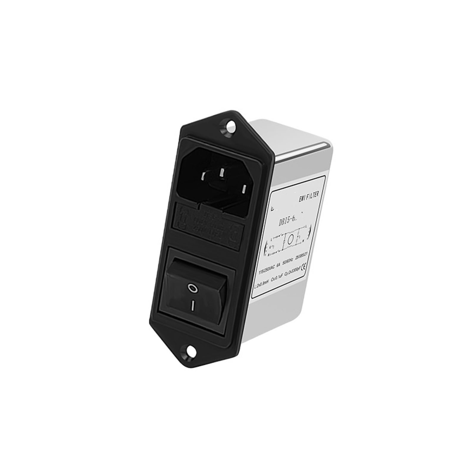 Filtro de potencia de enchufe IEC 6A que elimina interferencias con doble fusible
