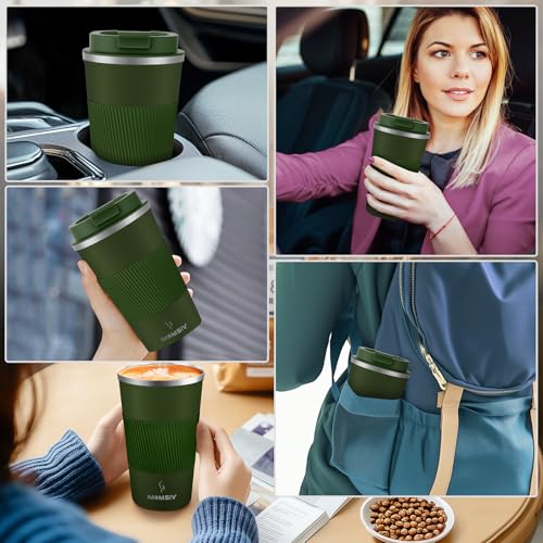 Image of 17oz Travel Mug, MOMSIV Insulated Coffee Cup with Leakproof Lid, Vacuum Stainless Steel Double Walled Reusable Tumbler for Hot and Cold Water Coffee and Tea In Travel and Car