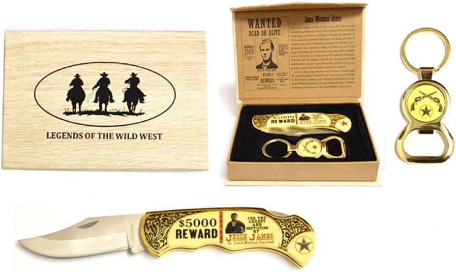 Folding Pocket Knife & Bottle Opener Jesse James Picture