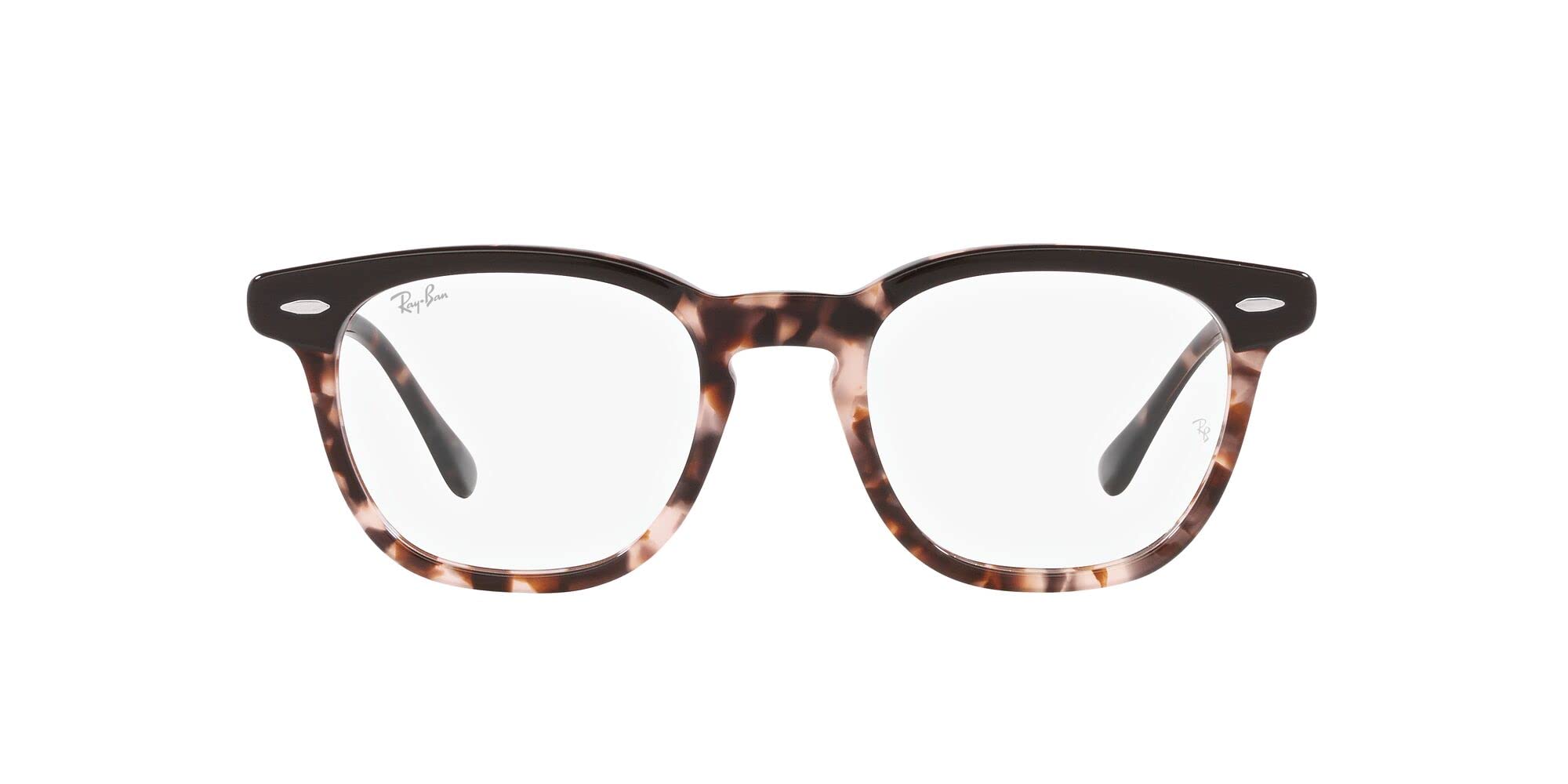 Ray-Ban RX5398 Hawkeye Square Prescription Eyewear Frames, Brown on Pink Havana/Demo Lens, 50 mm