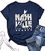 Rock Concert Outfits for Women Nashville T Shirt Vintage Graphic Tees Country Concert Short Sleeve, 1Blue, Medium