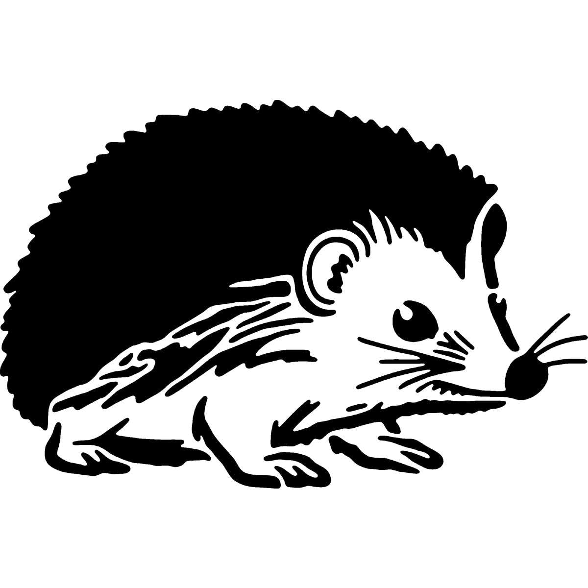 Azeeda 'Cute Hedgehog' Reusable Stencil – Durable Decorative Template for Painting and Spraying on Walls, Tiles, Wood, Fabric & Craft Projects - S (A6) (WS00067620)