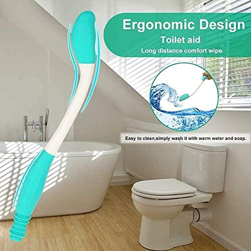 Ausili per la Pulizia della Toilette, Manico Lungo Self Wipe Bottom Wiper Strumento Assistenza per la Pulizia Del Bagno, Long Handle Tergicristallo Porta Carta Igienica Impugnatura Automatica
