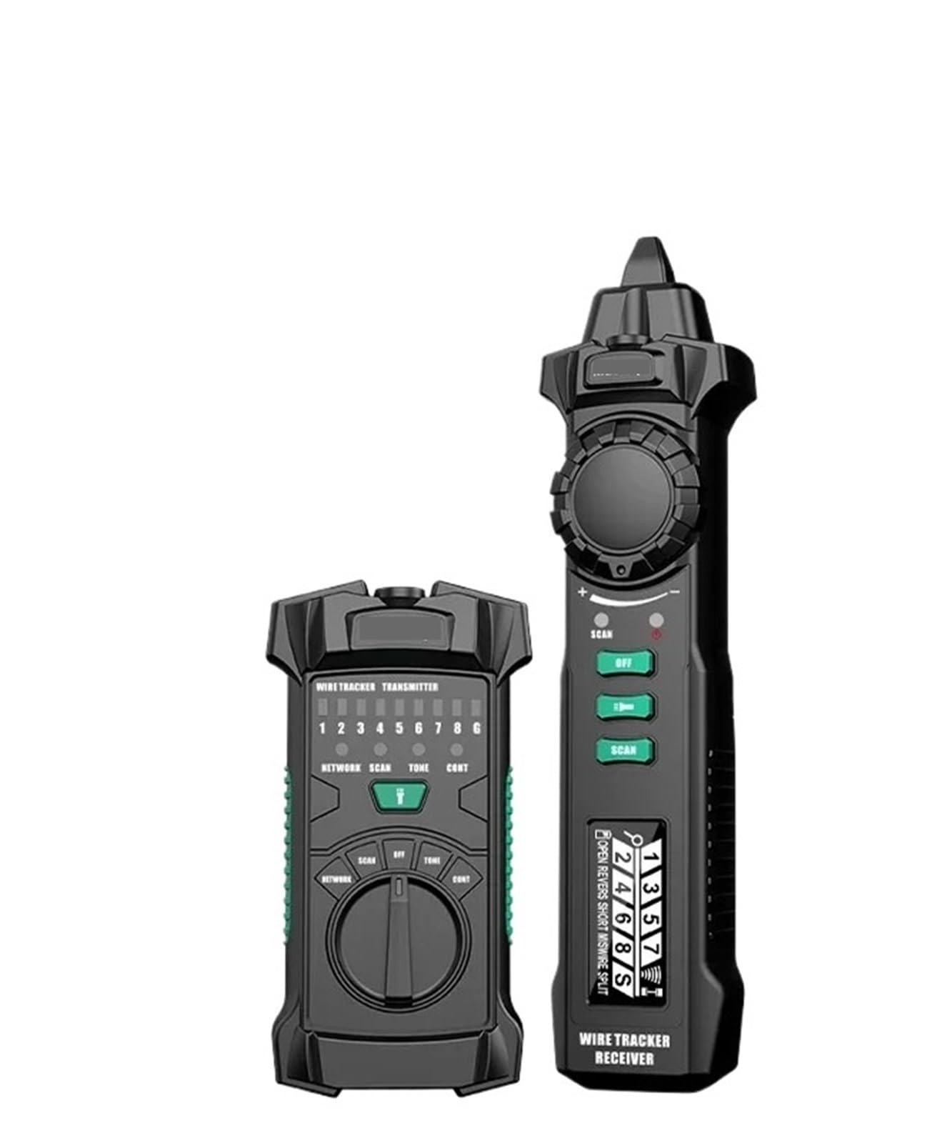 Cable Tracker, Digital Cable Finder Adjustable Sensitivity Tracker Network Wire for RJ45 RJ11 POE Detection Continuity Test