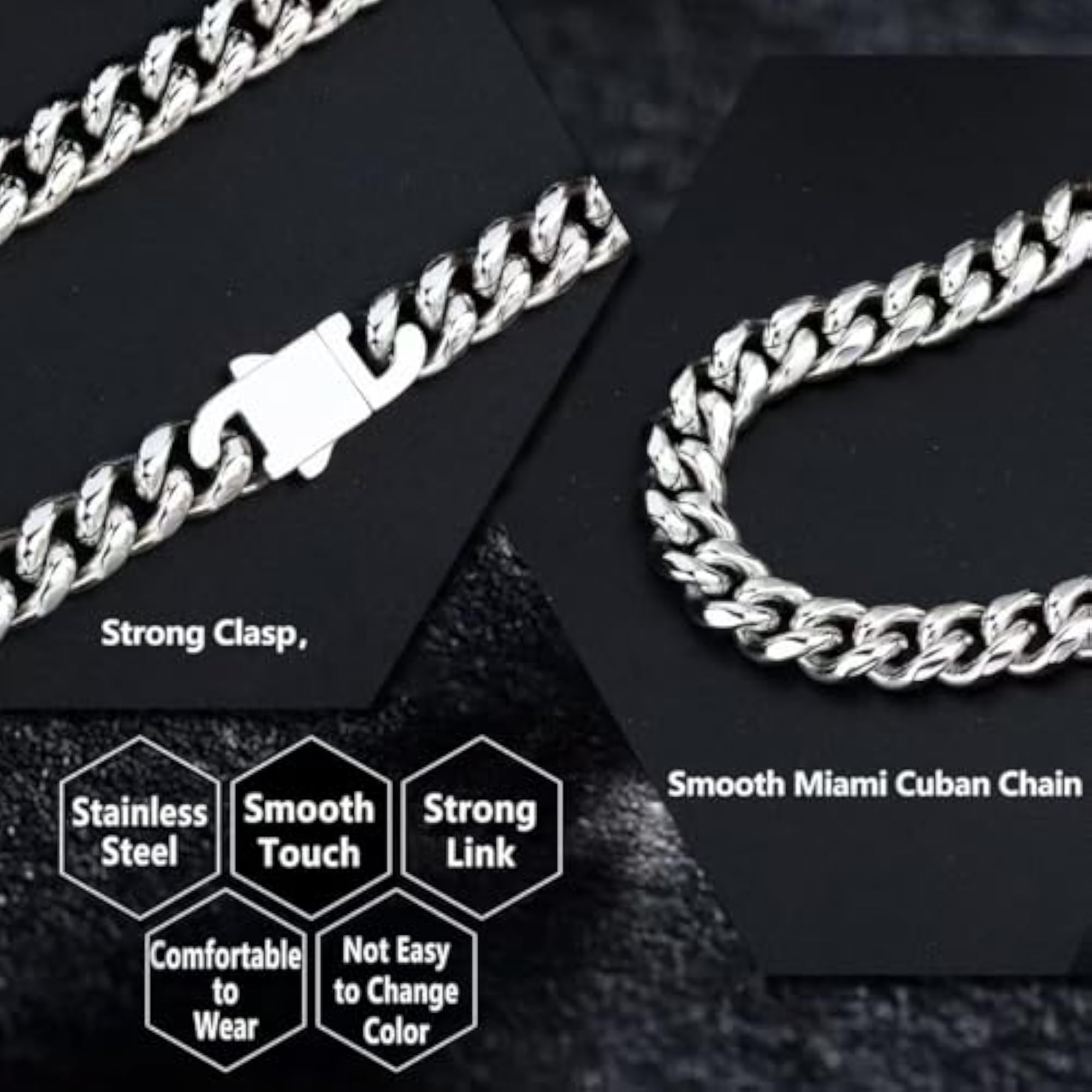 Men's Cuban Link Chain in Silver Stainless Steel
