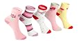 PRIMESOX MOVE ON Kids Girls Socks | Comfortable & Soft Printed Cotton Socks for Girls - Multicolor Pack of 5 Pairs (11-1