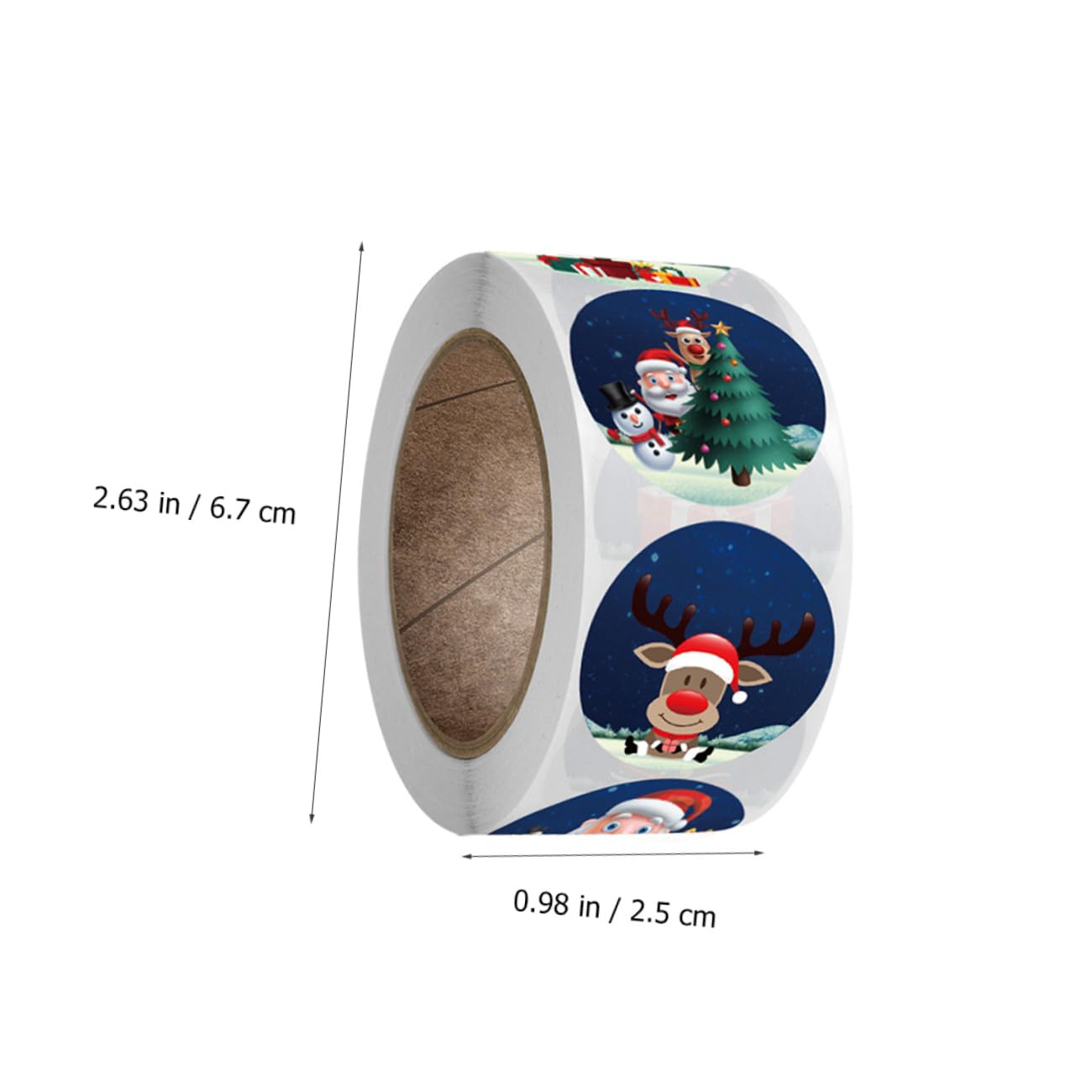 VILLCASE 12 Rotolo adesivo natale etichette adesive adesivi natalizi lavoretti di natale bricolage etichetta di adesivi per album adesivi in ​​lamiera di rame