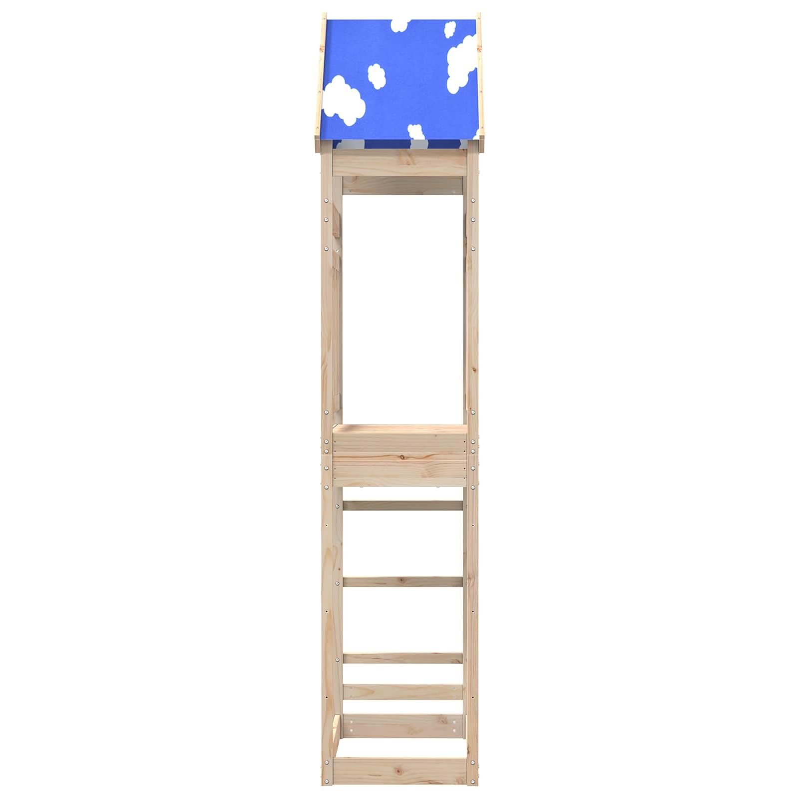 Mangloder Spielturm aus massivem Kiefernholz 52,5 x 85 x 265 cm wetterfestes Gartenhaus mit Rutsche, Schaukel und Klettern für Kinder im Außenbereich, ideal für Spielplatz, Hof oder Garten