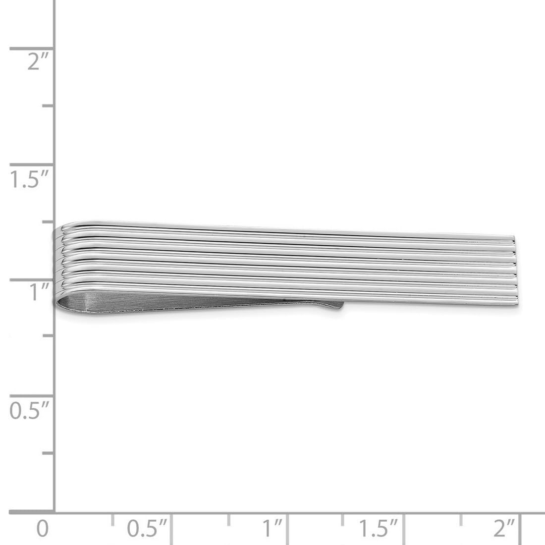Krawattennadel aus 925er-Sterlingsilber, massiv, poliert, nicht gravierbar, 50 x 7 mm, breite Krawattenklammer für Herren