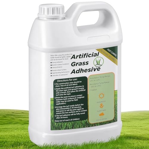 Threlaco 1 Gallon Turf Glue for Artificial Grass Artificial Turf Glue Tape Grass Paint Concentrate Carpet Green Adhesive for Synthetic Surfaces