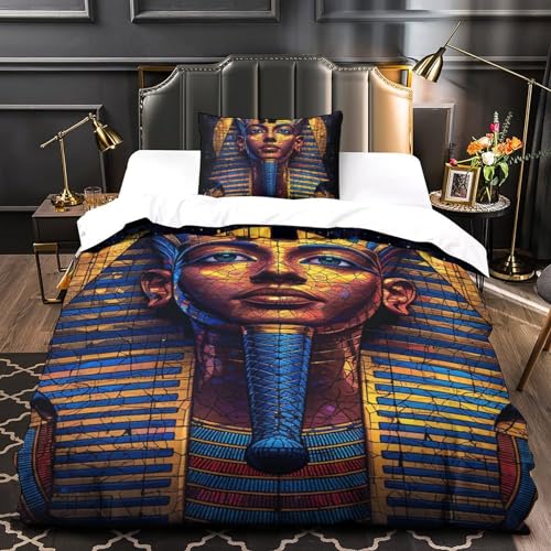Parure de lit pharaon 3D fermeture éclair facile à laver 135x200