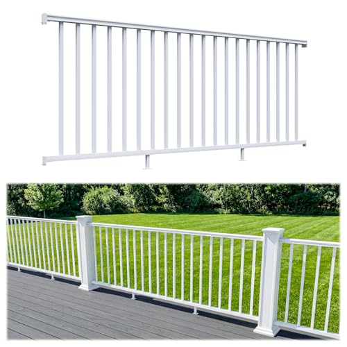 Egadis 36 in x 8 ft Modular Aluminum Porch and Deck Railing Kit, White