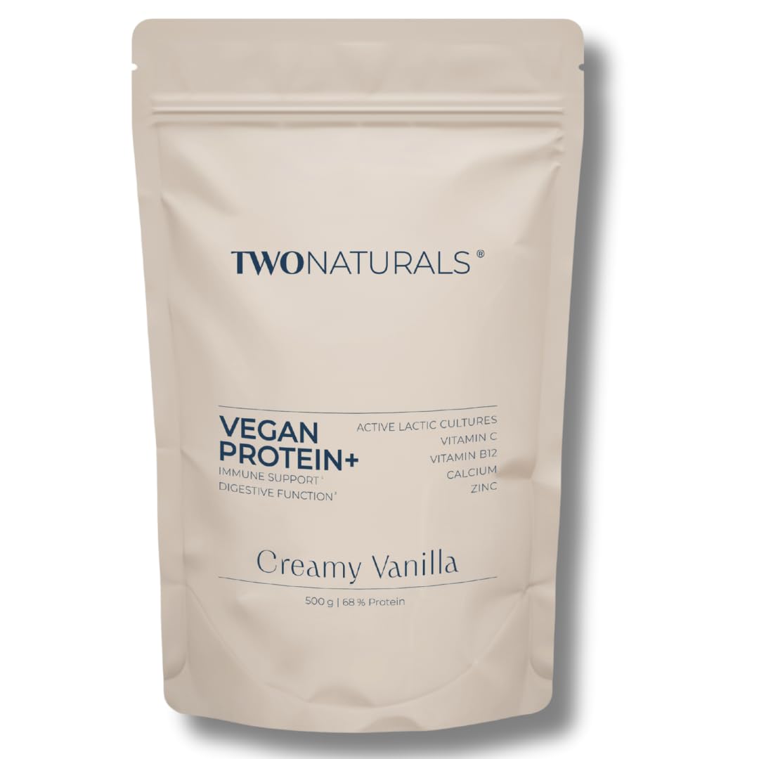 Veganes Proteinpulver - Vanille - 68g Eiweiß, Sojafrei & ohne Zuckerzusatz für Sportler - Multifunktionales Protein mit 