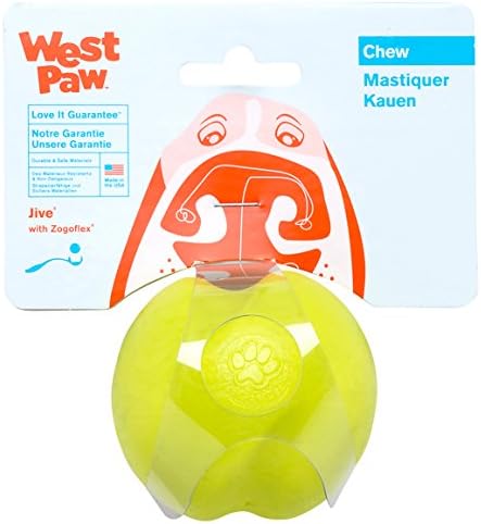 WEST PAW Zogoflex Jive Ball Dog Chew Toy – Bouncing Toys for Dogs, Fetch, Catch, Chewing, Play – Floatable, Recyclable Balls – Latex-Free, Non-Toxic, Dishwasher Safe Dog Toy, Small 2.5", Granny Smith