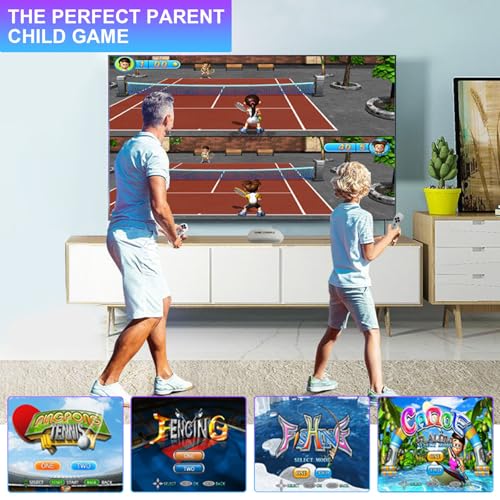 TV Game Console with 100+ Games, Handheld Video GameConsole for Kids, GameSystem with AR Gun Game for Boys,2 GameController, TV Plug& Play, Xmas Birthday Toy Gift for Boys Girls Age 3 +