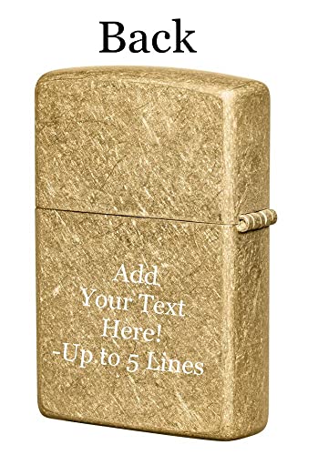 Zippo Encendedor Personalizado Pirata Tumbled Brass miniatura 2