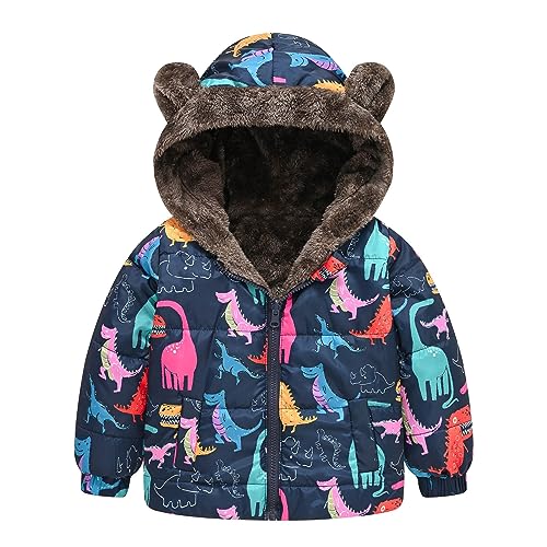 sfdgfhyf Boys and Toddler's Winter Coat Sherp𝐚 Fleece Lined Puffer Jacket Bear Ear Hooded Down Jacket Jacket
