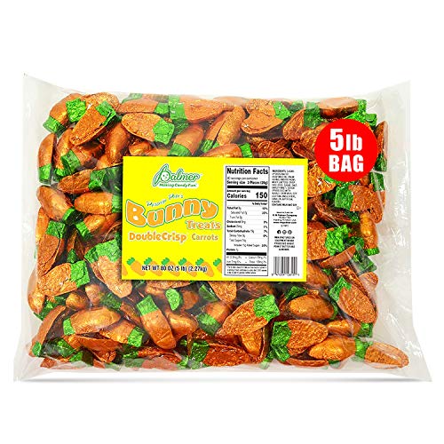 Parsnip Pete's Double Crisp Chocolate Flavor Carrots - Individually Wrapped Easter Candy - Great For Gift Baskets - Delightfully Smooth and Crunchy - 5 Lb